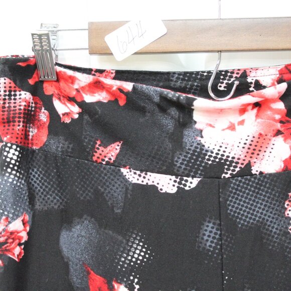 No Boundaries Black and Pink Floral Flare Pants - Picture 3 of 11